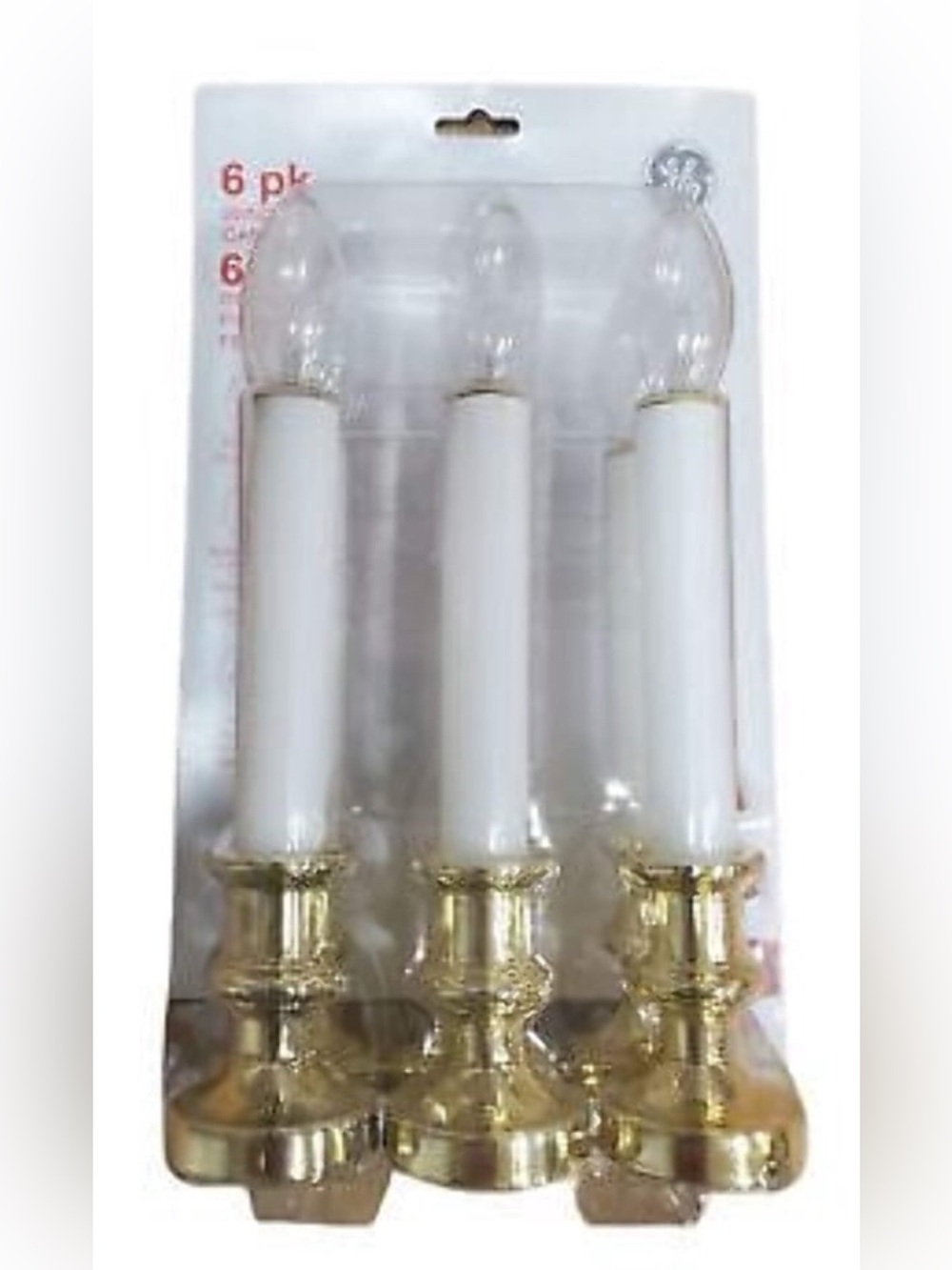 set of 6 Christmas window candles by GE NEW NWT